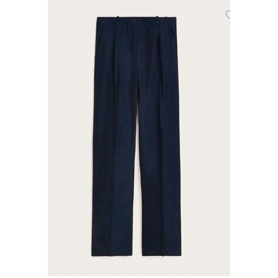 J.Crew Essential Wide-Leg Pants In Textured Satin Navy Blue Cn738 Size 6 Nwt